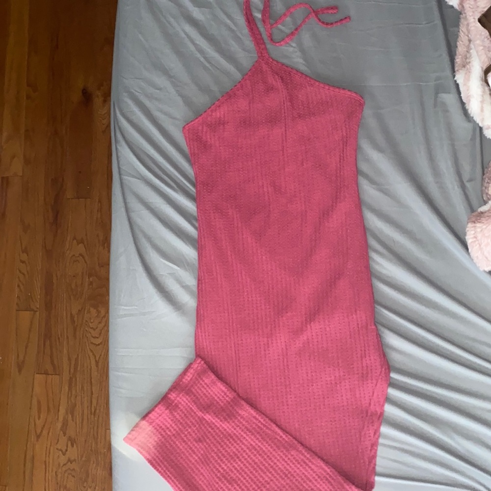 Pink knitted dress